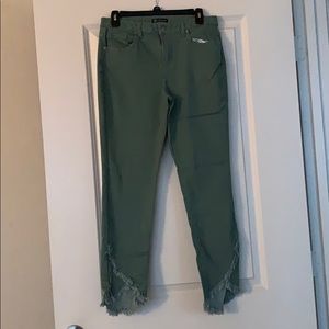 Army Green distressed Jeans.